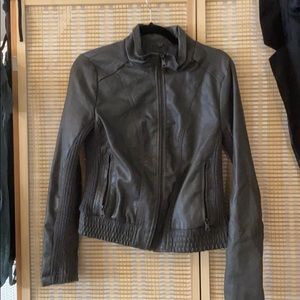 Pacsun grey leather jacket